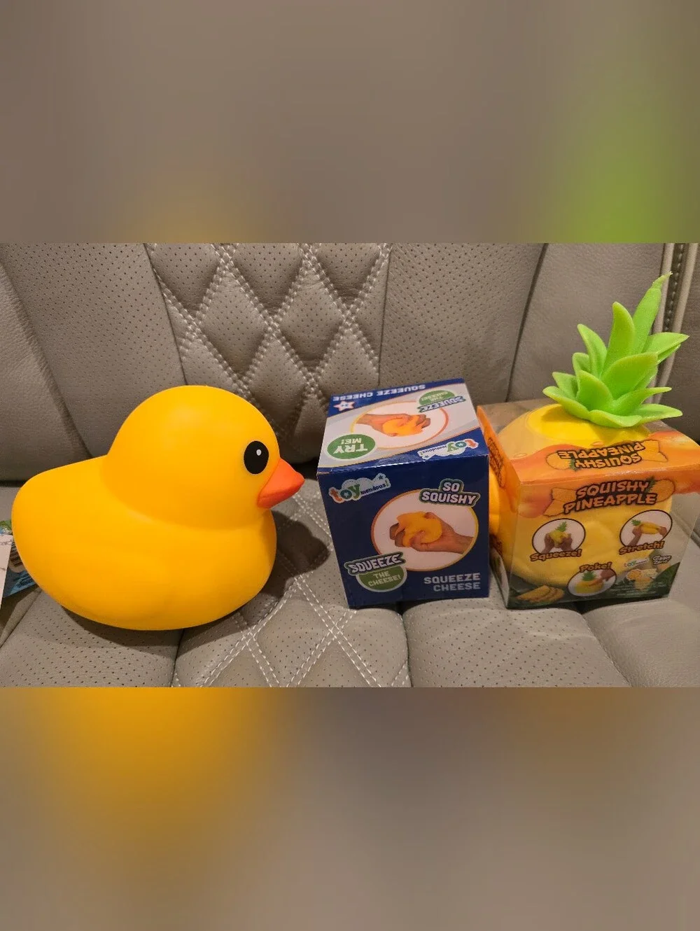 Bundle Of Yellow Squishy Duck, Cheese & Pineapple New